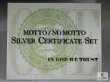 1935-F & 1957-B $1 Silver Certificate - Motto & No Motto in Display Folder