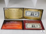 (2) 1957-B Silver Certificate Display Folders 1st More with In God We Trust