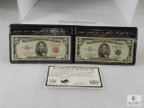 1953-B $5 Red Seal & 1953-A $5 Silver Certificate in Display Folder