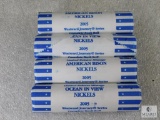 4 Nickel Rolls All BU Bank Wrapped (2) 2005-D Ocean & (2) 2005-D Bison