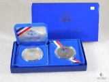 1986 BU & Proof 2 Coin Set Ellis Island Commemorative Dollars in Mint Package