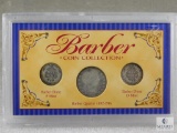 1916-P, 1914-D Barber Dimes & 1909-D Barber Quarter in Display Holder