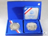 1986-S Proof 2 Piece Both Dollars Silver Commemorative Set in Mint Package