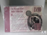 1890-O Morgan Silver Dollar in Info Card Sealed