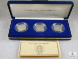 Silver Washington Quarters in Display Box 1948-S, 1958-D, (Circs) & 1963 BU