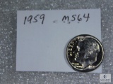 1959 Roosevelt Dime MS 64