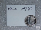 1960 Roosevelt Dime MS 63