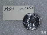 1954 Washington Quarter MS 65+