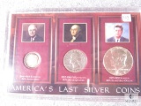 America's Cast Silver Coins in Holder 1951 Roosevelt, 1939 Washington Quarter &