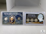 2 Washington Silver Quarter Sets: 1942-S, 1944-D, 1946-P, 1964 P&D (choice BU)