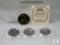 2000-P 24KT. Gold Plated Sacagawea Dollar & 3 Different Platinum Plated State Quarters