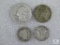 Miscellaneous Silver Lot WWII Silver Nickel, Barber Dime, Mercury Dime, Washington Quarter