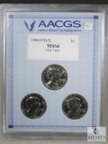 1980 P-D-S SBA Dollar Set Graded MS64 by AACGS