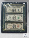 Historic Currency Collection 1934-E $1.00 Silver Certificate, 1953-B $2.00 Red Seal and 2003 $2.00