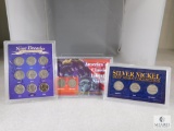 Three Different Nickel Sets includes Buffalo, Liberty & B-D-S Set of WWII Silver