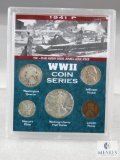 WWII Coin Series in Display Holder with Silver Half, Quarter & Dime