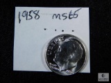 1958 Roosevelt Dime MS 65