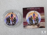 2001 Silver Eagle with American Heroes/9-11 Sticker obv. & rev.