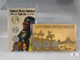 2 Coin Sets: Last 3 Buffalo Nickels and Native American Set - Cent, Nickels, Dollar