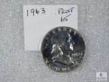 1963 Proof Franklin MS 65 with Cameo Reverse