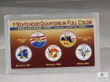 First 5 Years of Statehood Quarters Colorized - 1 from Each Year