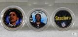 3 Colorized Statehood Quarters - Steelers, Joey Porter(Steelers), Obama 1st Term