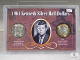 1964 Kennedy P&D Silver Halves in Display Holder