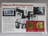 1972 P&D Kennedy Halves - Gold Plated on Info Card with Stamps