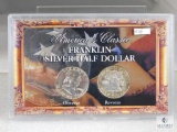 2 1960-D Franklin Halves in Display Holder