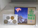 2 WWII Coin Sets with Silver Nickels, Silver Dime, Steel Pennies