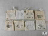 8 Small Nylon/Canvas Bags with Drawstrings