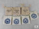 7 Small Nylon/Canva Bags with Drawstrings