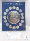 Franklin Liberty Bell Collection in Display Frame - 16 Coins ($8.00) All Silver