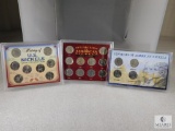 Three Different Nickel Sets in Display Cases including Buffalo & Liberty Nickels