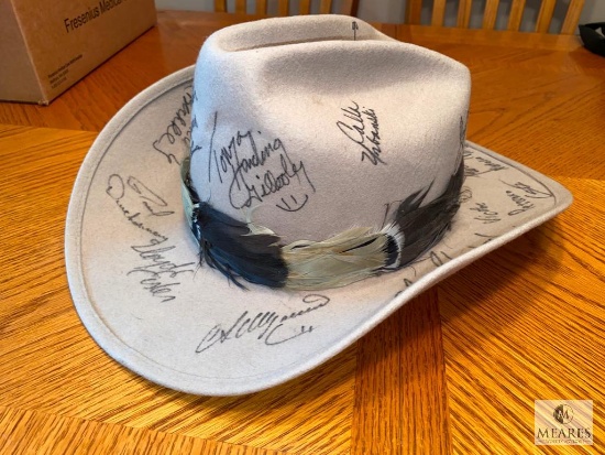 EXCELLENT FIND - Autographed Cowboy Hat with Figure Skater Signatures