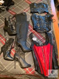 Large Lot of Ladies Clothing Including Leather Items