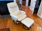 Leather Recliner and Matching Ottoman