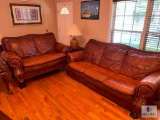 Matching Leather Sofa and Loveseat