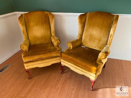Set of Two Matching Wingback Armchairs