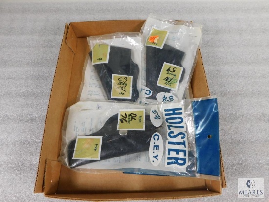 Lot of 4 Assorted NEW C.E.Y. Medium Size Pistol / Revolver Holsters