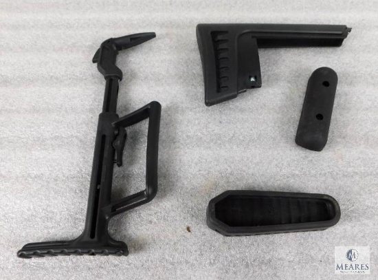 Lot - Sliding Brace Stock, Stock, Rubber Recoil Pad, and Cheek Rest