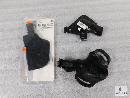 Lot of 3 Assorted Gun Holsters Leather & Nylon Uncle Mike's