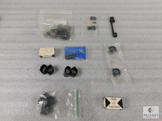 Lot of Assorted Gun Sight Parts, Scope Rings, and Parts