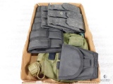 Lot Vintage Military Pouches, Bandolier, Collapsible Canteen, Mag Holder and More