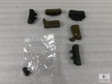 Lot of 2 Synthetic OD Green Pistol Grips and Assorted Stock Butt Ends