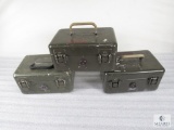 Lot of 3 Metal Storage Cases with Air Release Vent