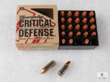 25 Rounds Hornady Critical Defense 9mm Ammo. 115 grain FTX
