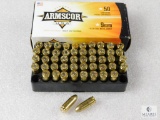 50 Rounds Armscor 9mm Ammo. 115 Grain FMJ