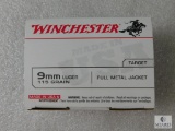 100 Rounds Winchester 9mm Ammo. 115 Grain FMJ
