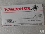 50 Rounds Winchester .380 ACP Ammo. 95 Grain FMJ